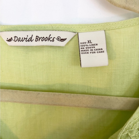 David Brooks Light Green linen Blouse XL - Picture 2 of 5
